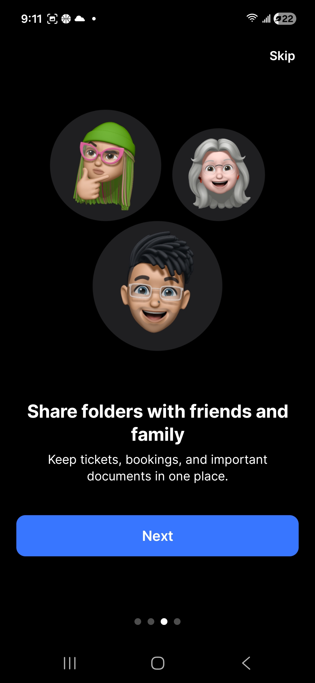 Share folders with friends and family